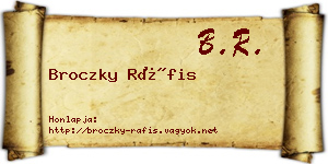 Broczky Ráfis névjegykártya